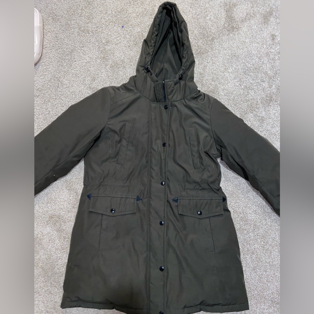 Women’s Large Michael Kors Olive Green Hooded Utility Coat